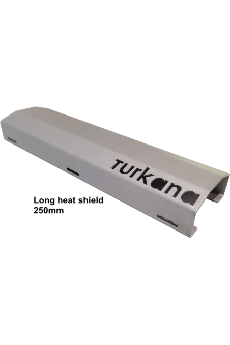 TURKANA HOTAZEL – MOTORCYCLE EXHAUST HEAT SHIELD. 250mm long Stainless steel PROTECT LUGGAGE FROM EXCESSIVE EXHAUST HEAT.