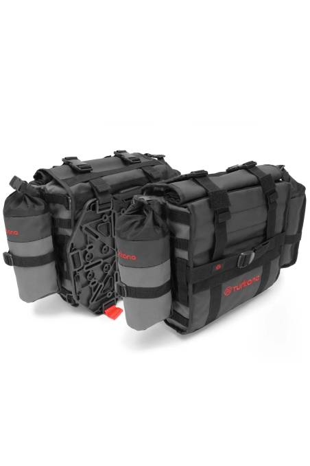 Turkana Gear HippoHips 30L Saddlebags Hybrid Plate Mounted Panniers Adventure Side view MOLLE PALS