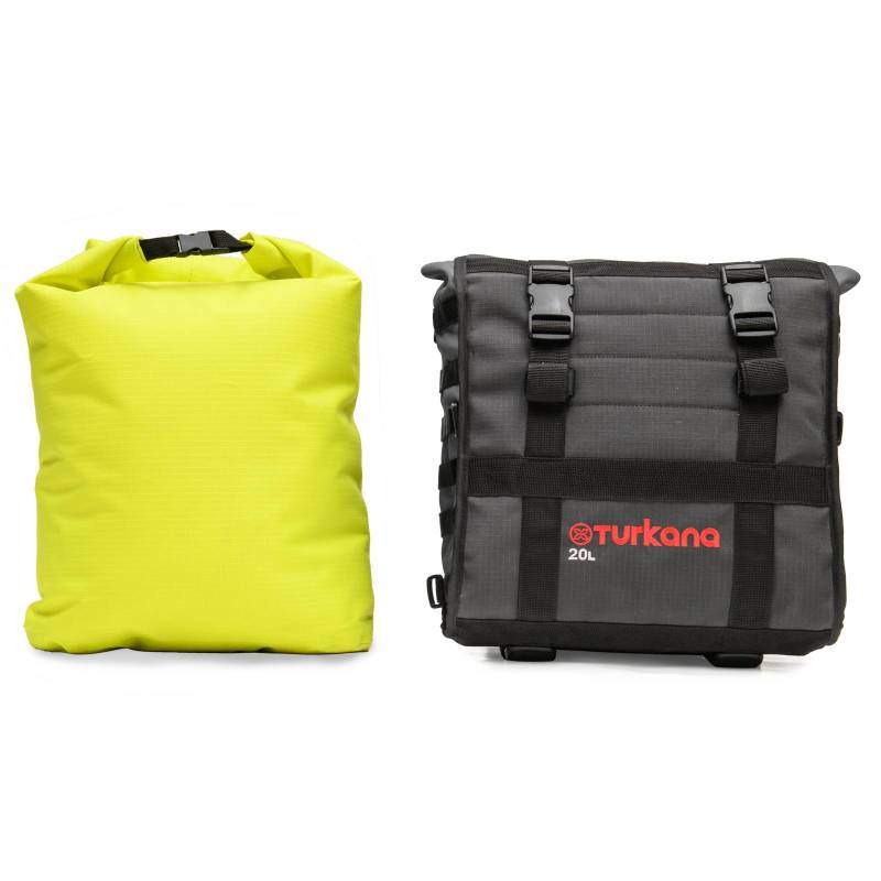 Turkana Gear HippoHips 20L and 30L Saddlebags Hybrid Panniers Adventure Side view MOLLE PALS