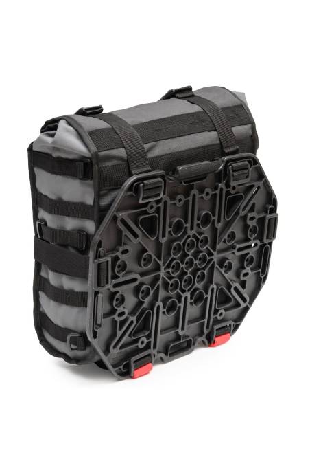 TurkanaGear HippoHips Hybrid Soft Motorcycle Saddlebag panniers fitted to the hard mounting plates.