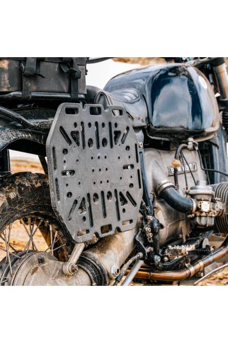 TurkanaGear HippoHips Hybrid Soft Motorcycle Saddlebag  hard mounting plates.