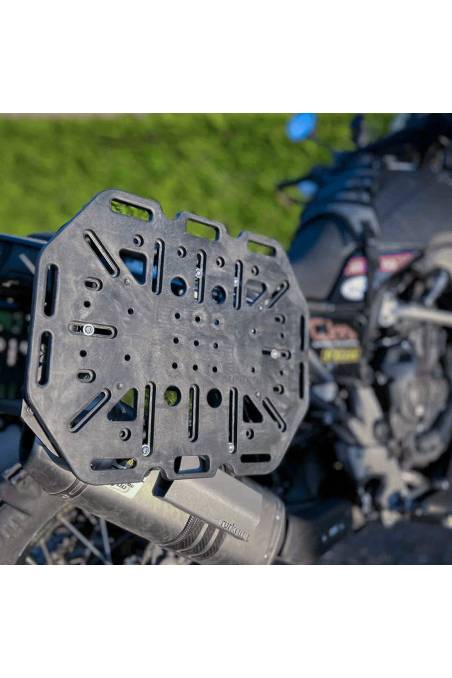 TurkanaGear HippoHips Hybrid Soft Motorcycle Saddlebag  hard mounting plates.