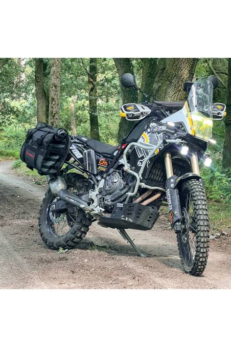 TurkanaGear HippoHip Hard Plate fitted with the Hybrid saddlebag. Quick release fit removal saddlebags