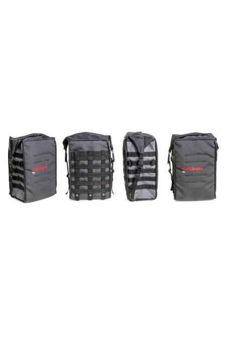 TurkanaGear TrekBags modular molle pals webbing roll top waterproof motorbike panniers bag. Double layer protection, durable