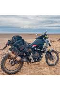 TurkanaGear madmule rackless motorcycle adventure enduro panniers angle Yamaha T7 waterproof panniers