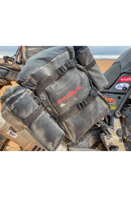 Bushbaby 3l Molle pouch frame bag, pannier frames additional storage on motorcycle.Super strong and tough lifetime luggage