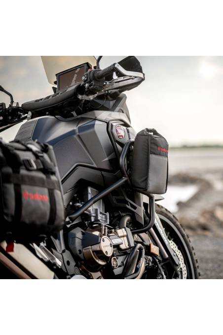 Bushbaby 3l Molle pouch frame bag, pannier frames additional storage on motorcycle.Super strong and tough lifetime luggage