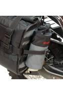 Oxpecker Turkana bottle holder MOLLE PALS pouches used on different motorbike soft luggage bags. Easy access pouches.