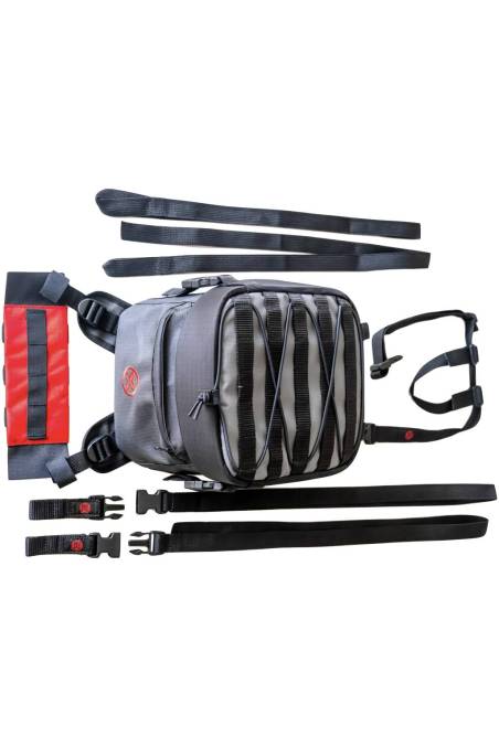 Bullfrog 8L tank bag Turkana motorcycle multiple ways to tie down the tank bag. In the kit